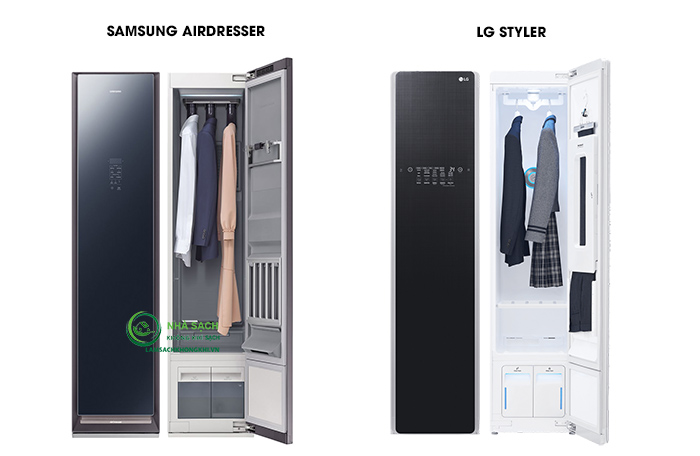 so sánh máy giặt hấp sấy - tủ giặt khô lg styler và samsung airdresser